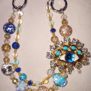 Gold and Blue Evil Eye Purse Chains